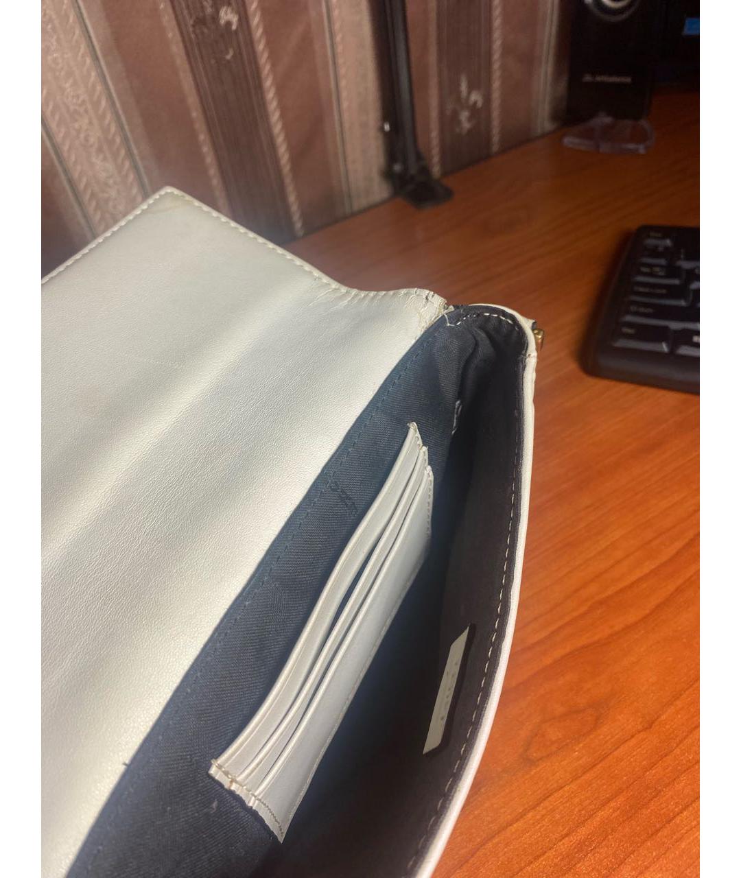 FENDI Белая кожаная сумка через плечо, фото 4