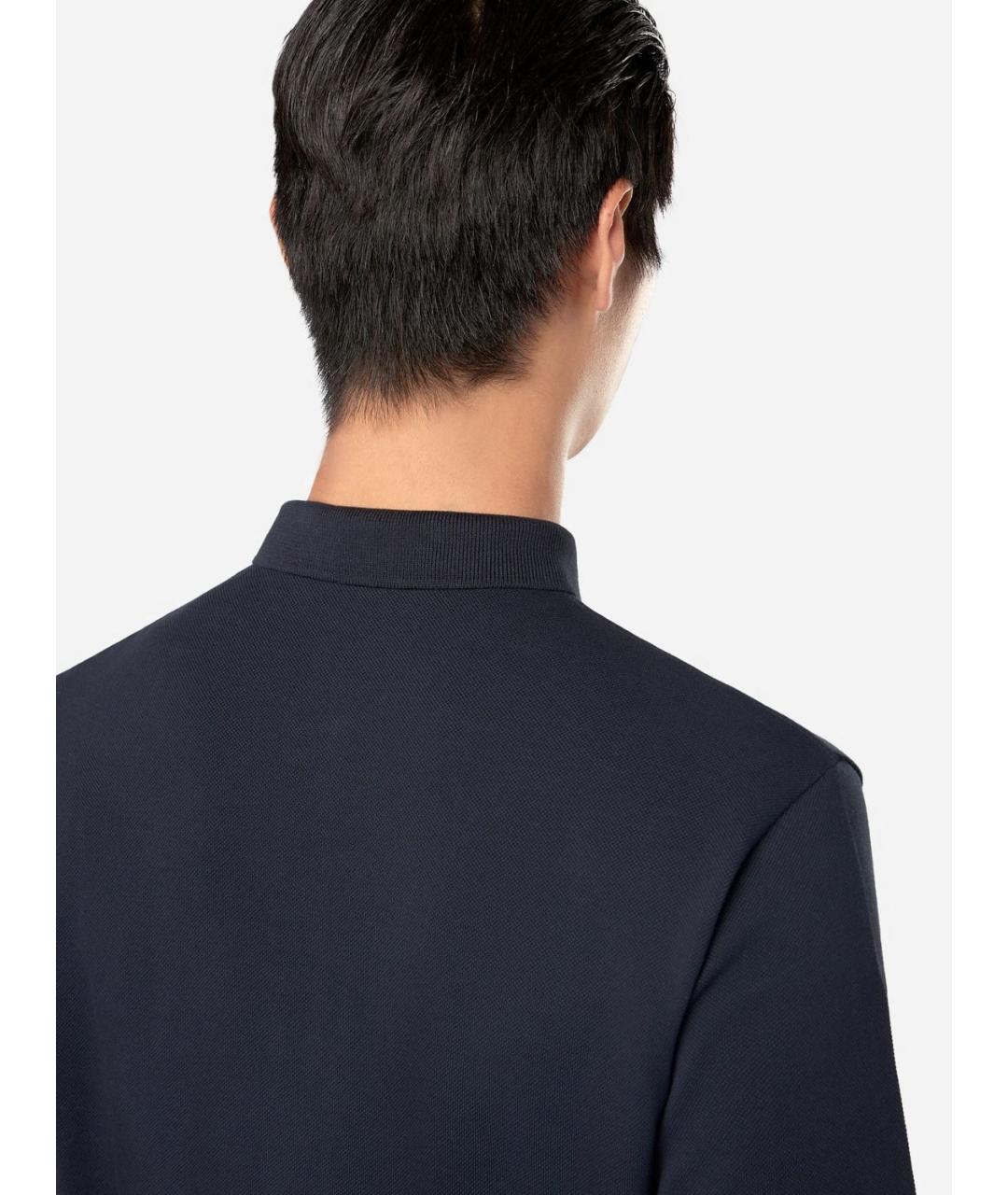 STONE ISLAND Темно-синее хлопковое поло с коротким рукавом, фото 2