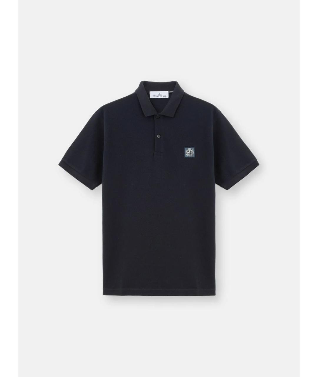 STONE ISLAND Темно-синее хлопковое поло с коротким рукавом, фото 5