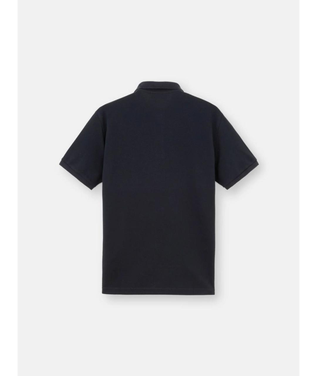 STONE ISLAND Темно-синее хлопковое поло с коротким рукавом, фото 4