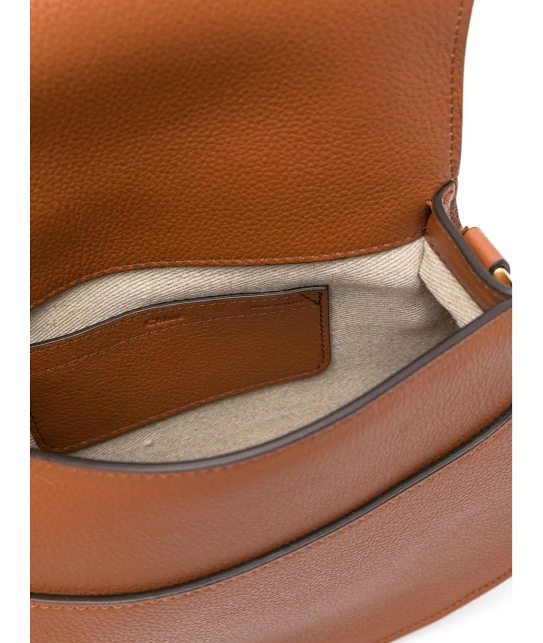CHLOE Коричневая кожаная сумка через плечо, фото 5