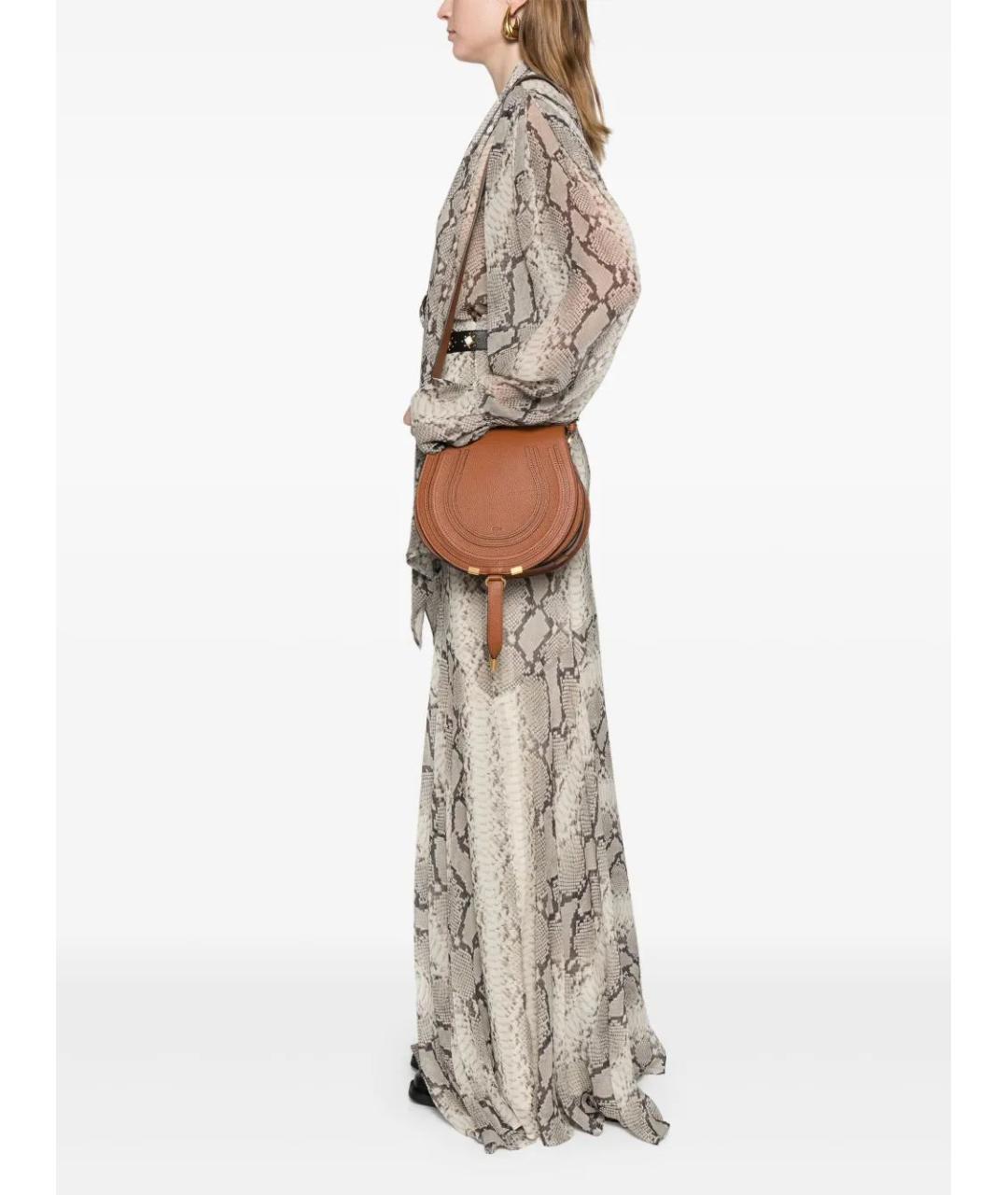 CHLOE Коричневая кожаная сумка через плечо, фото 2