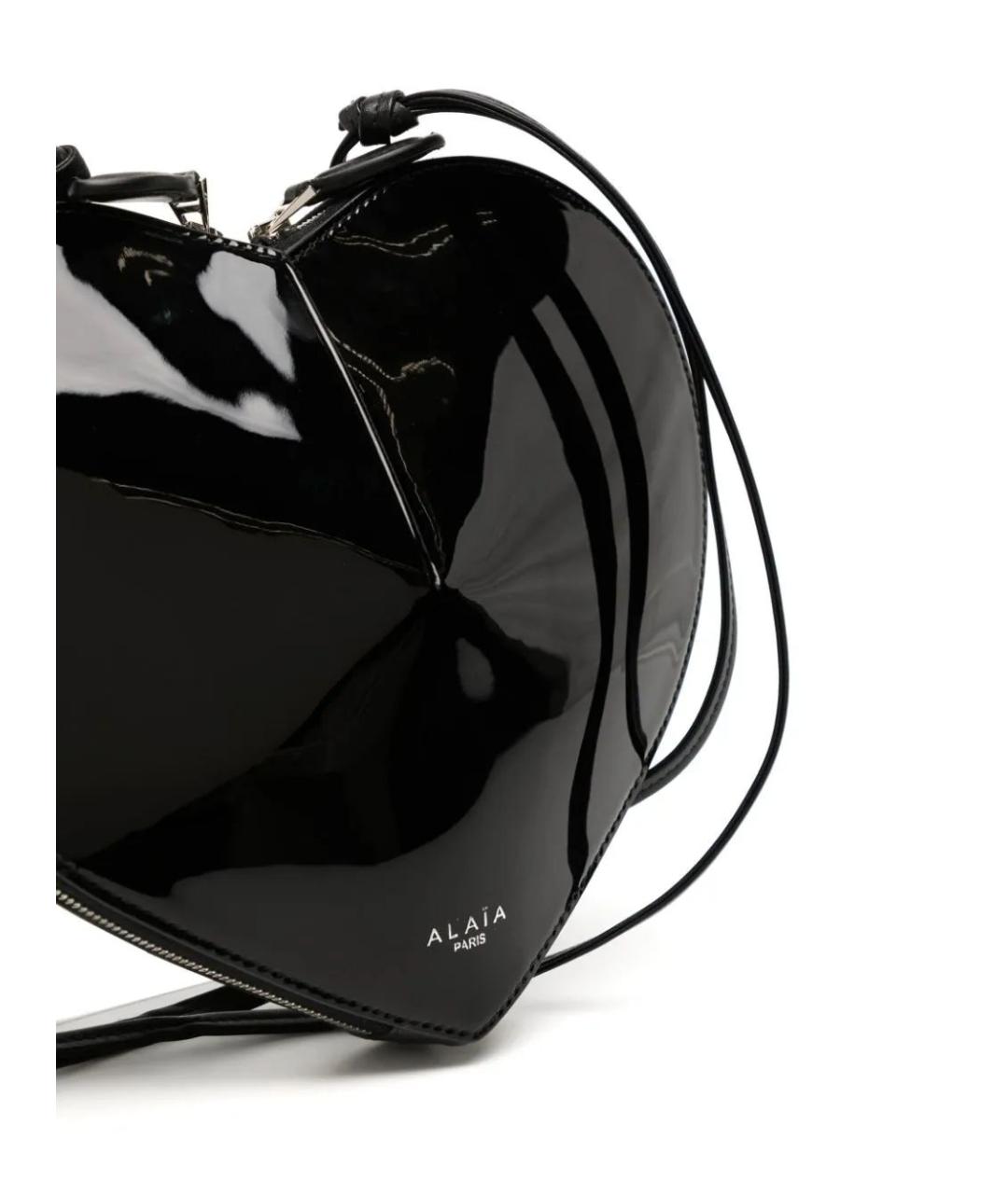 ALAIA Черная сумка через плечо из лакированной кожи, фото 4