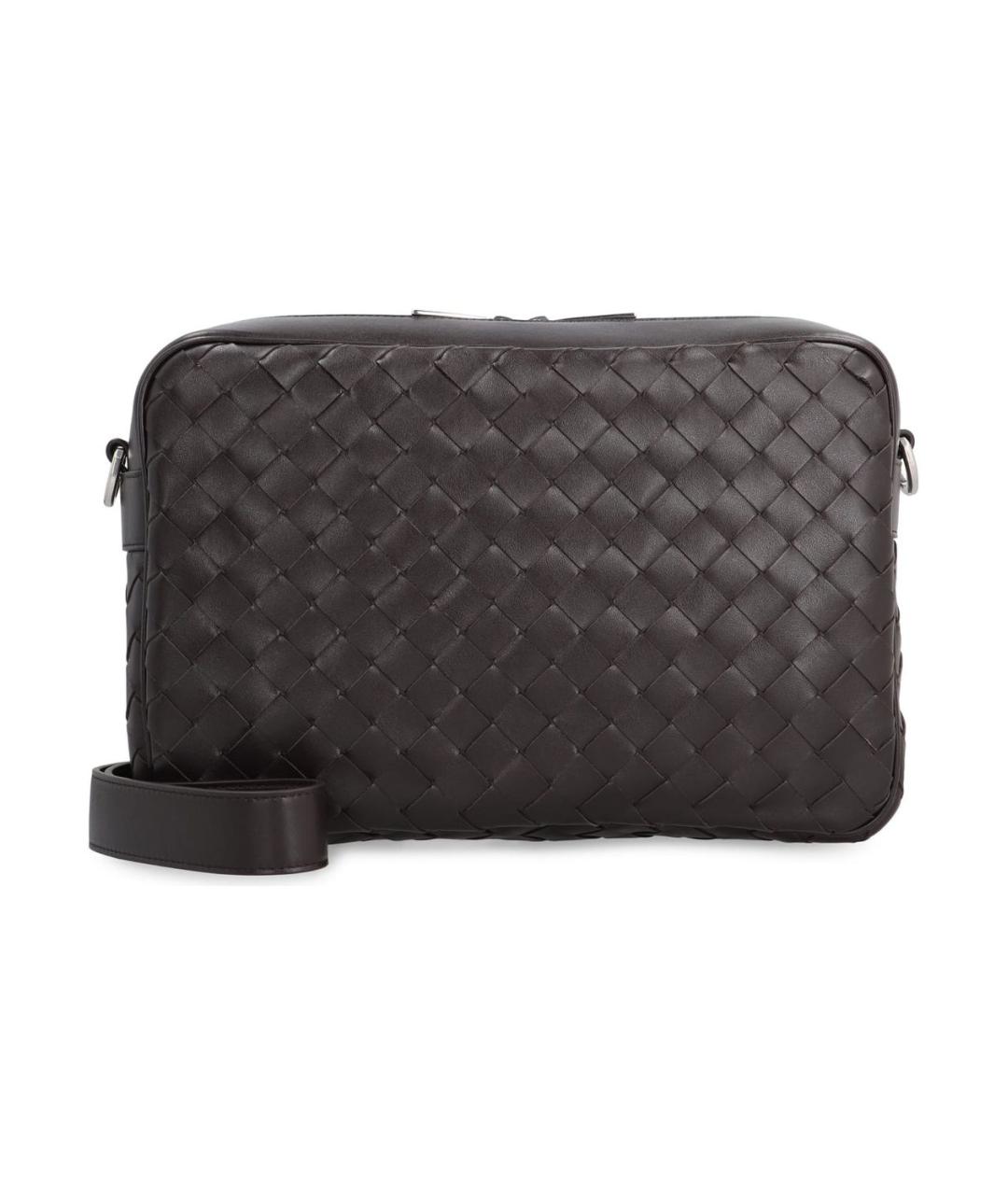 BOTTEGA VENETA Коричневая кожаная сумка на плечо, фото 1