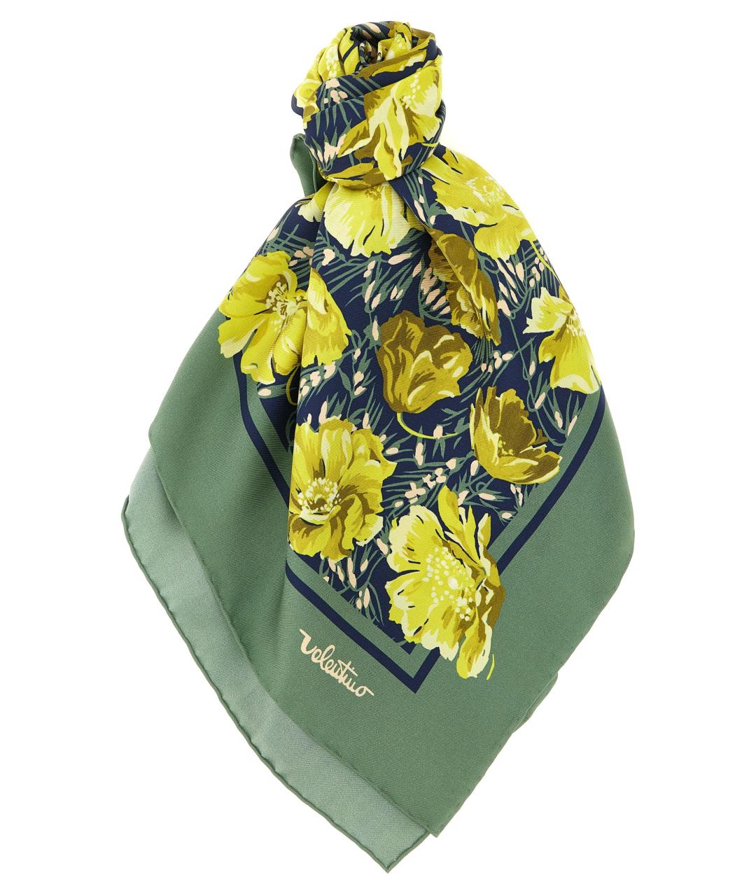 VALENTINO Зеленый шелковый платок, фото 1