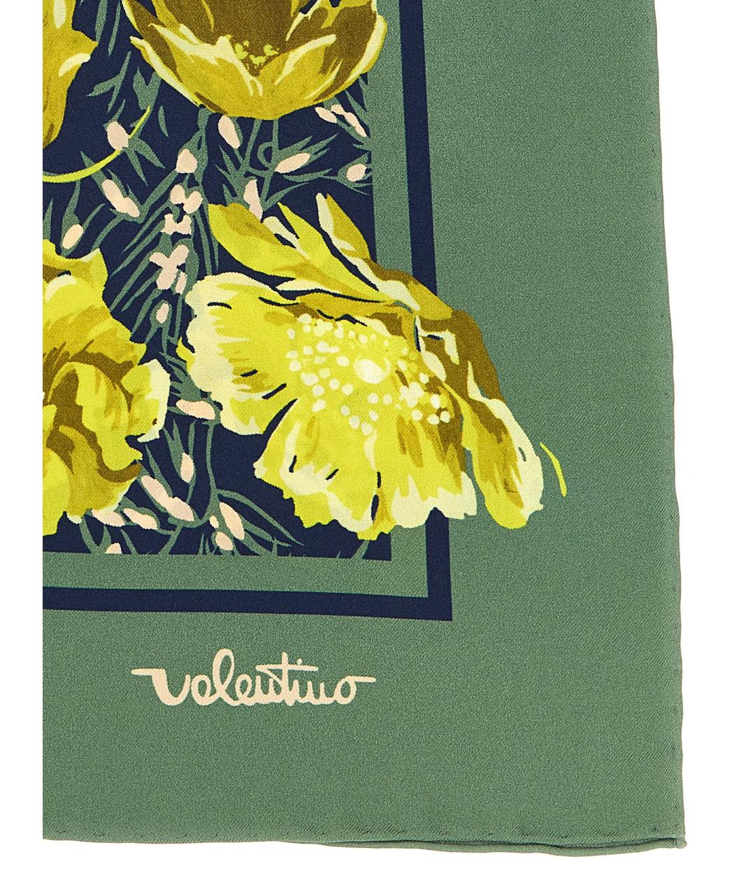 VALENTINO Зеленый шелковый платок, фото 2