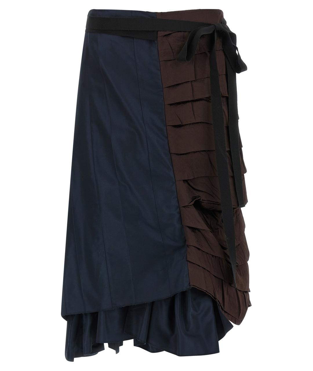 PRADA Мульти шелковая юбка миди, фото 1