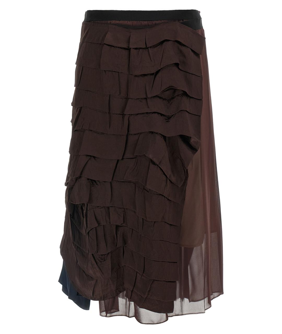 PRADA Мульти шелковая юбка миди, фото 3