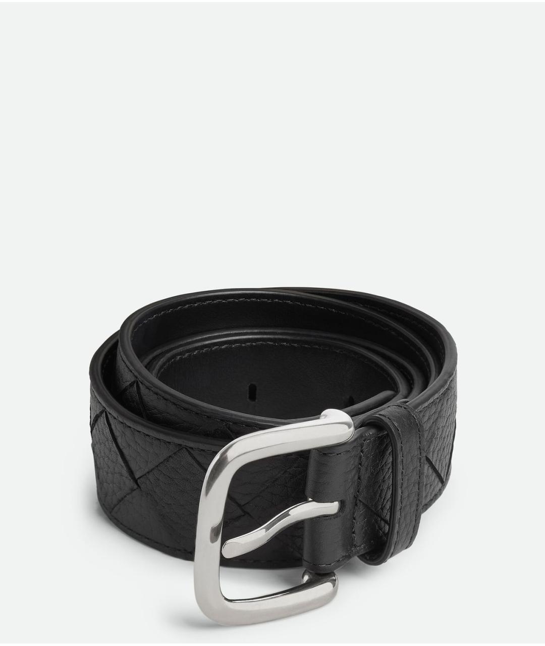 BOTTEGA VENETA Черный кожаный ремень, фото 5