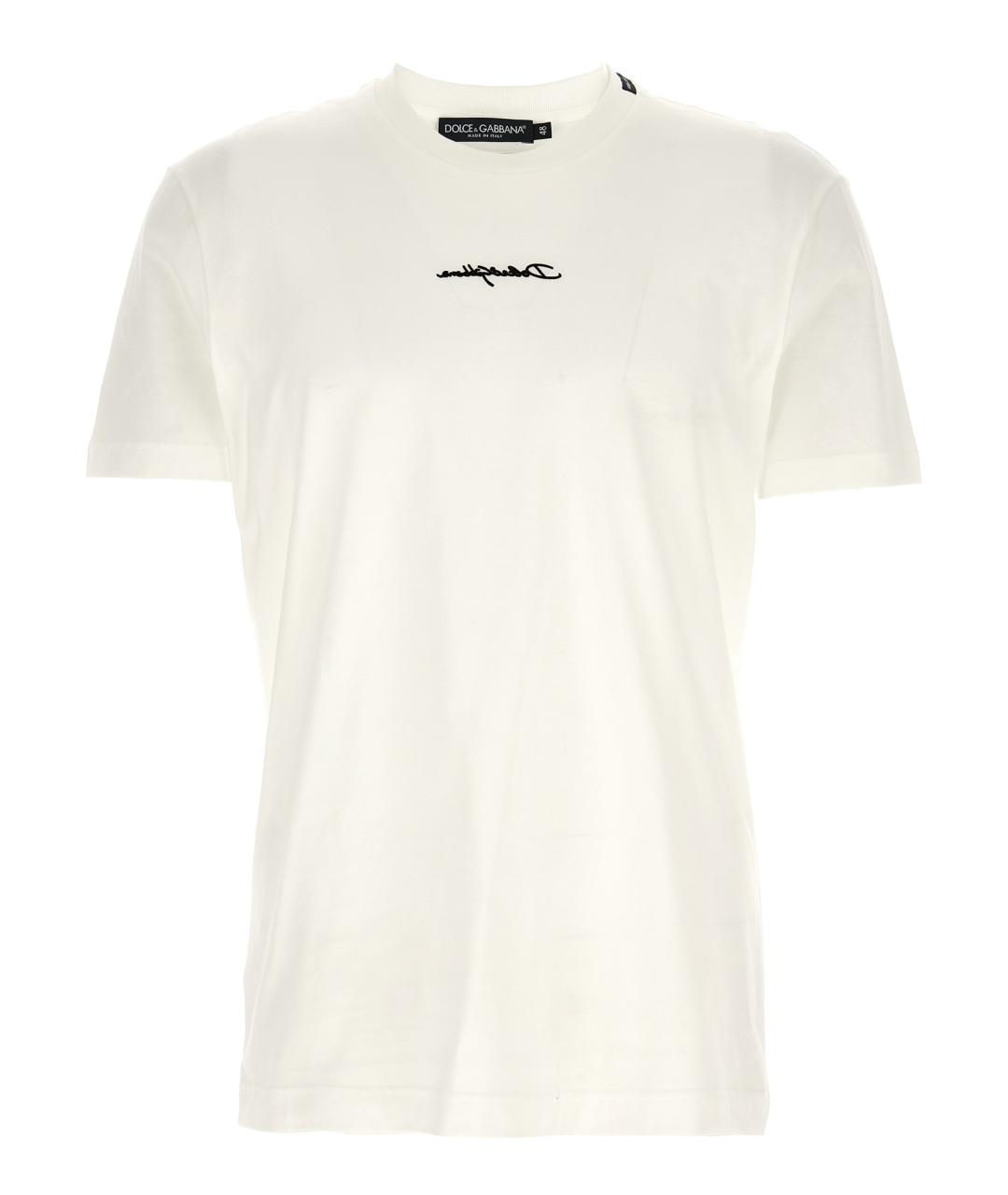 DOLCE&GABBANA Белая хлопковая футболка, фото 1