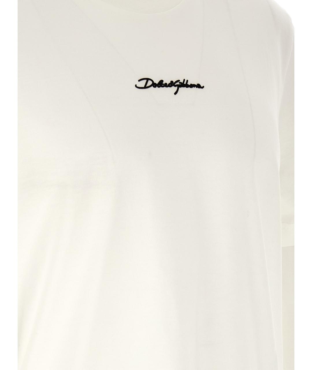 DOLCE&GABBANA Белая хлопковая футболка, фото 4