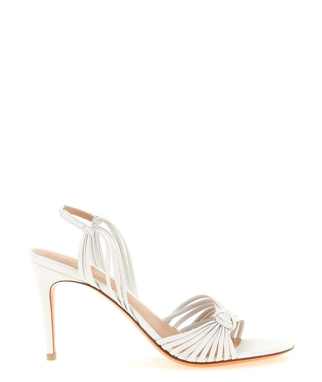 SANTONI Белые кожаные босоножки, фото 1