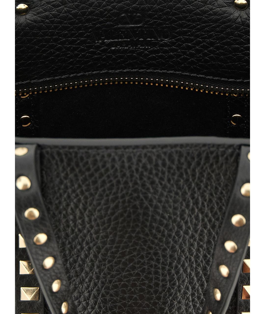 VALENTINO Черная кожаная сумка тоут, фото 4