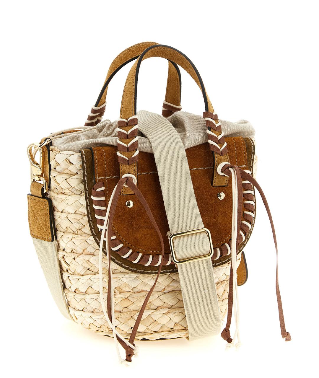 CUBA LAB Бежевая пелетеная сумка тоут, фото 2