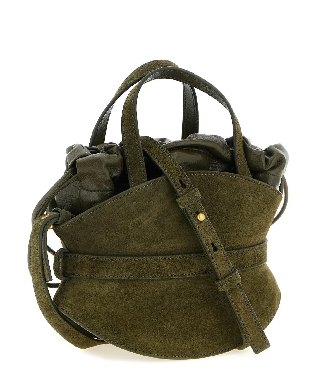 BALMAIN Зеленая замшевая сумка тоут, фото 2