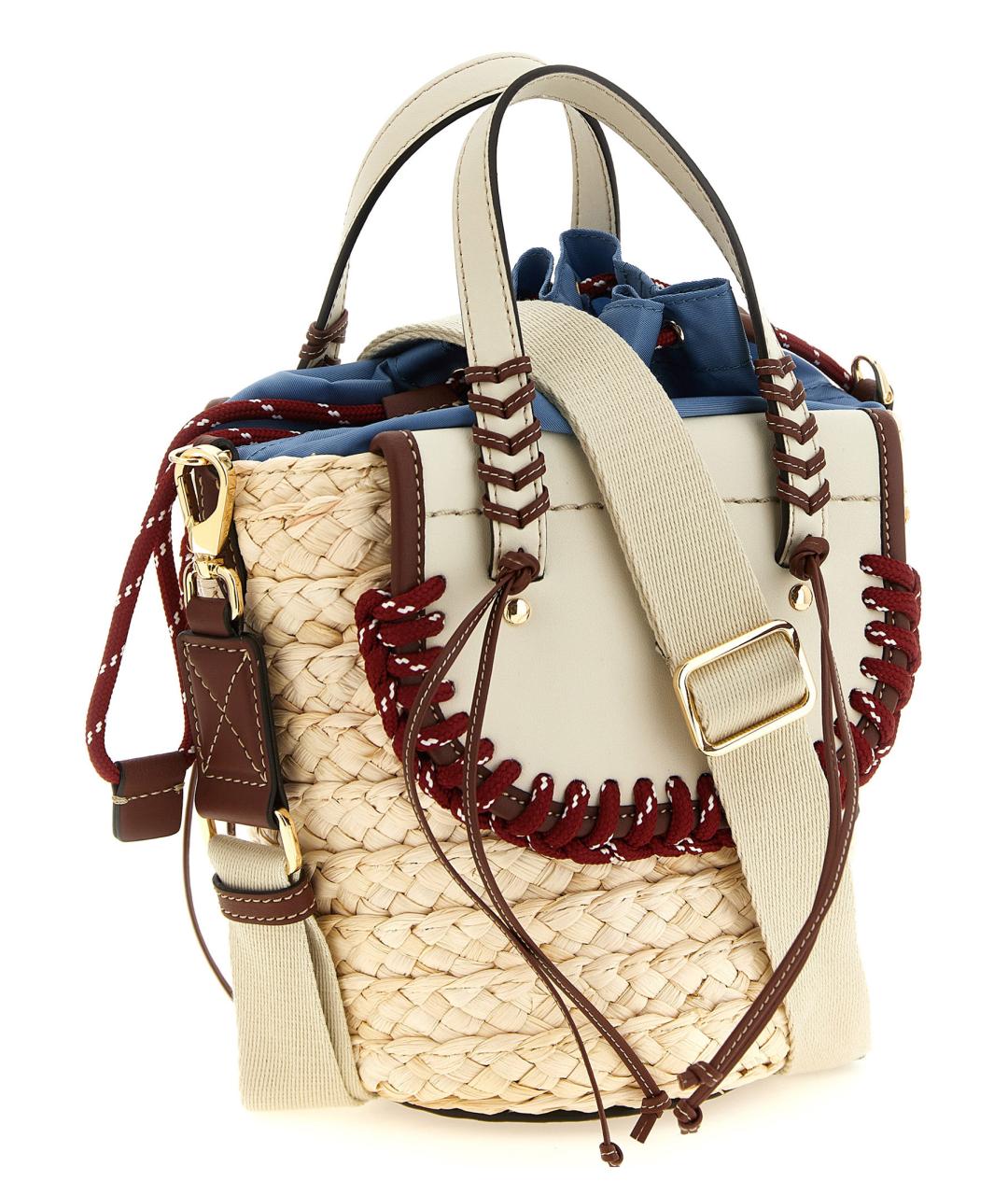 CUBA LAB Бежевая пелетеная сумка тоут, фото 2