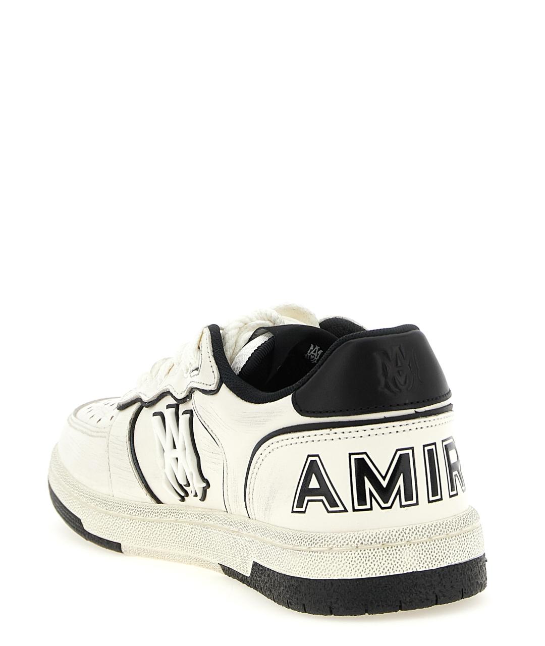 AMIRI Белые кожаные низкие кроссовки / кеды, фото 3