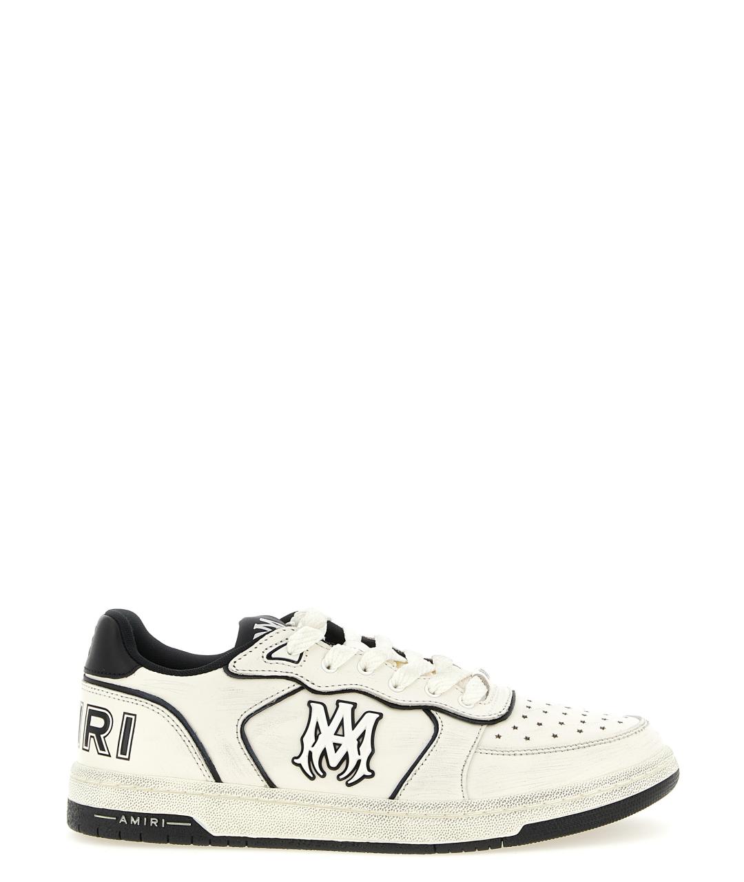 AMIRI Белые кожаные низкие кроссовки / кеды, фото 1