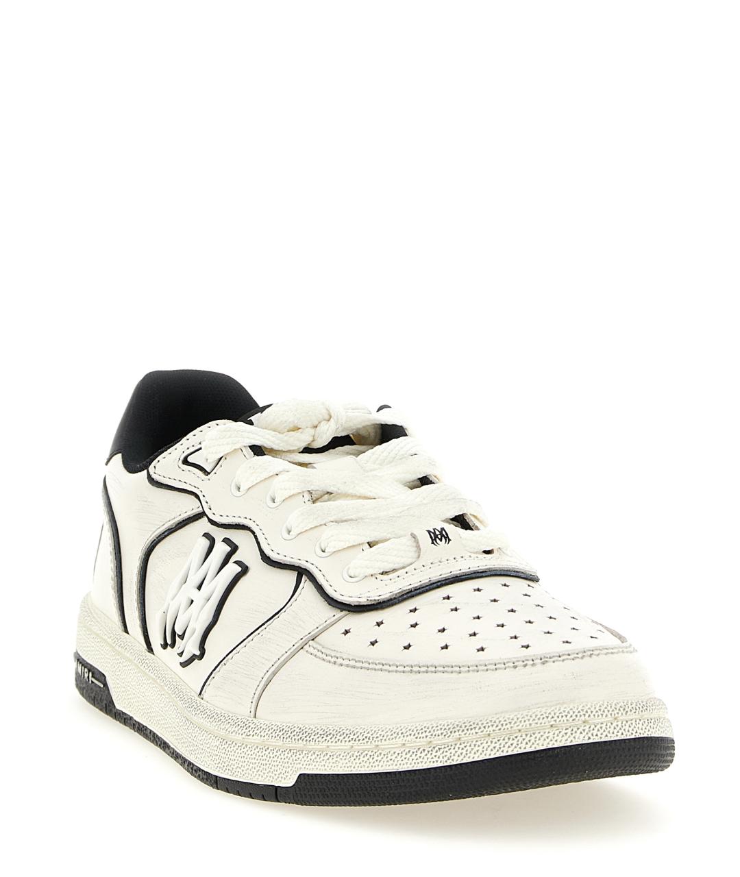 AMIRI Белые кожаные низкие кроссовки / кеды, фото 2