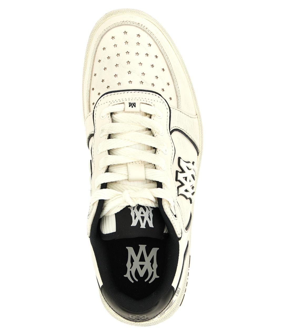 AMIRI Белые кожаные низкие кроссовки / кеды, фото 4