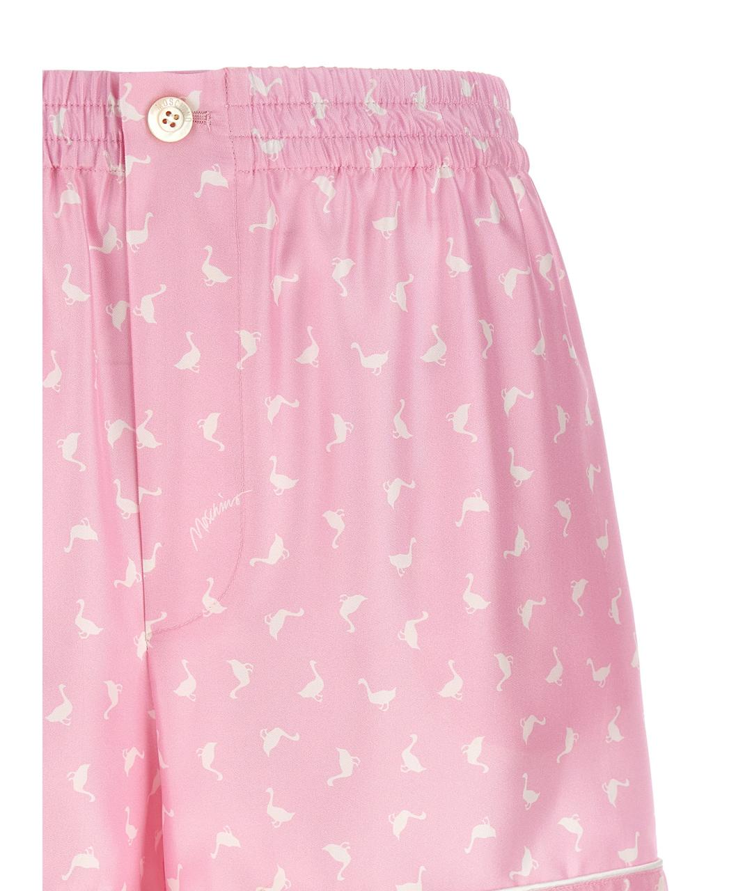 MOSCHINO Розовые шелковые шорты, фото 3