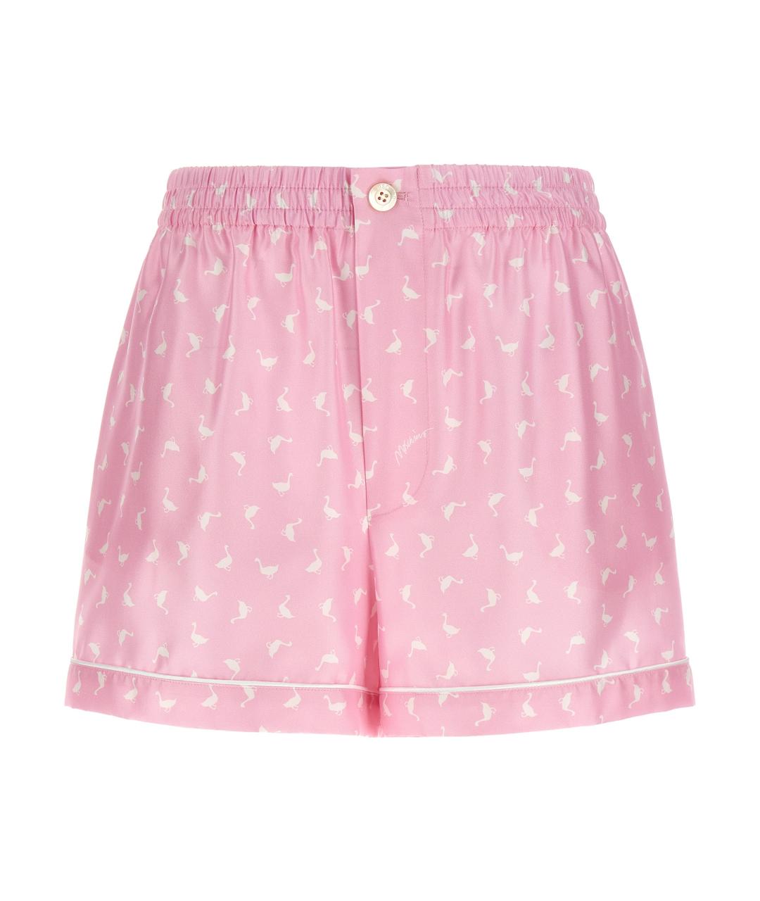 MOSCHINO Розовые шелковые шорты, фото 1