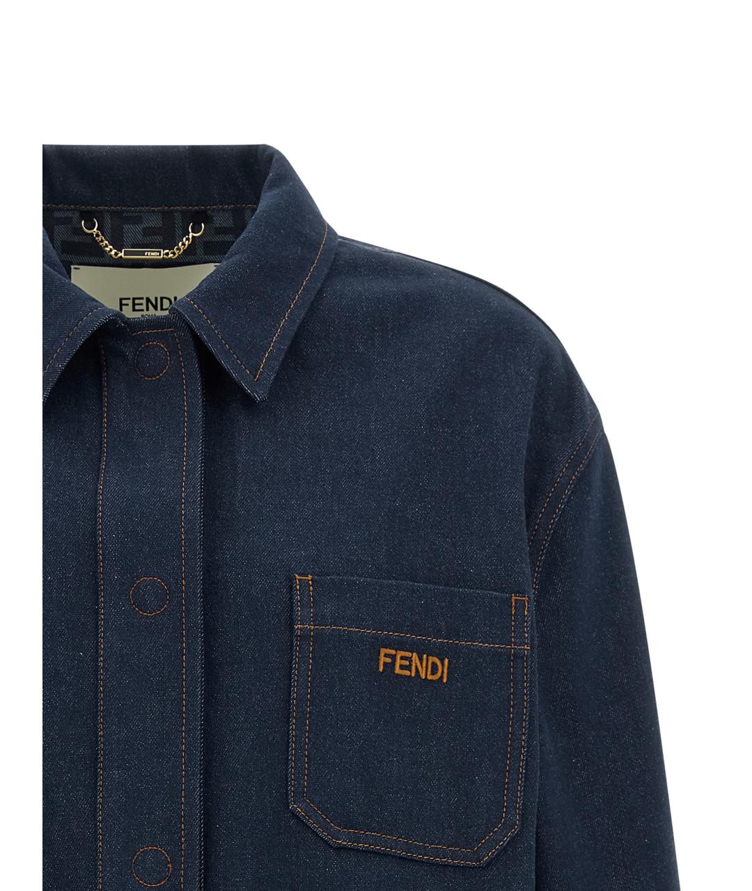 FENDI Синяя хлопковая куртка, фото 3