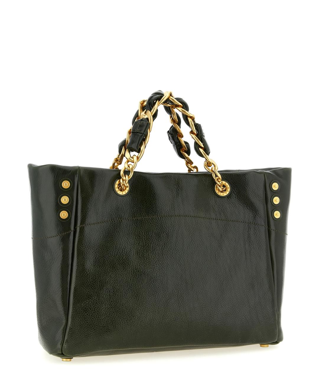 BALMAIN Зеленая кожаная сумка тоут, фото 2