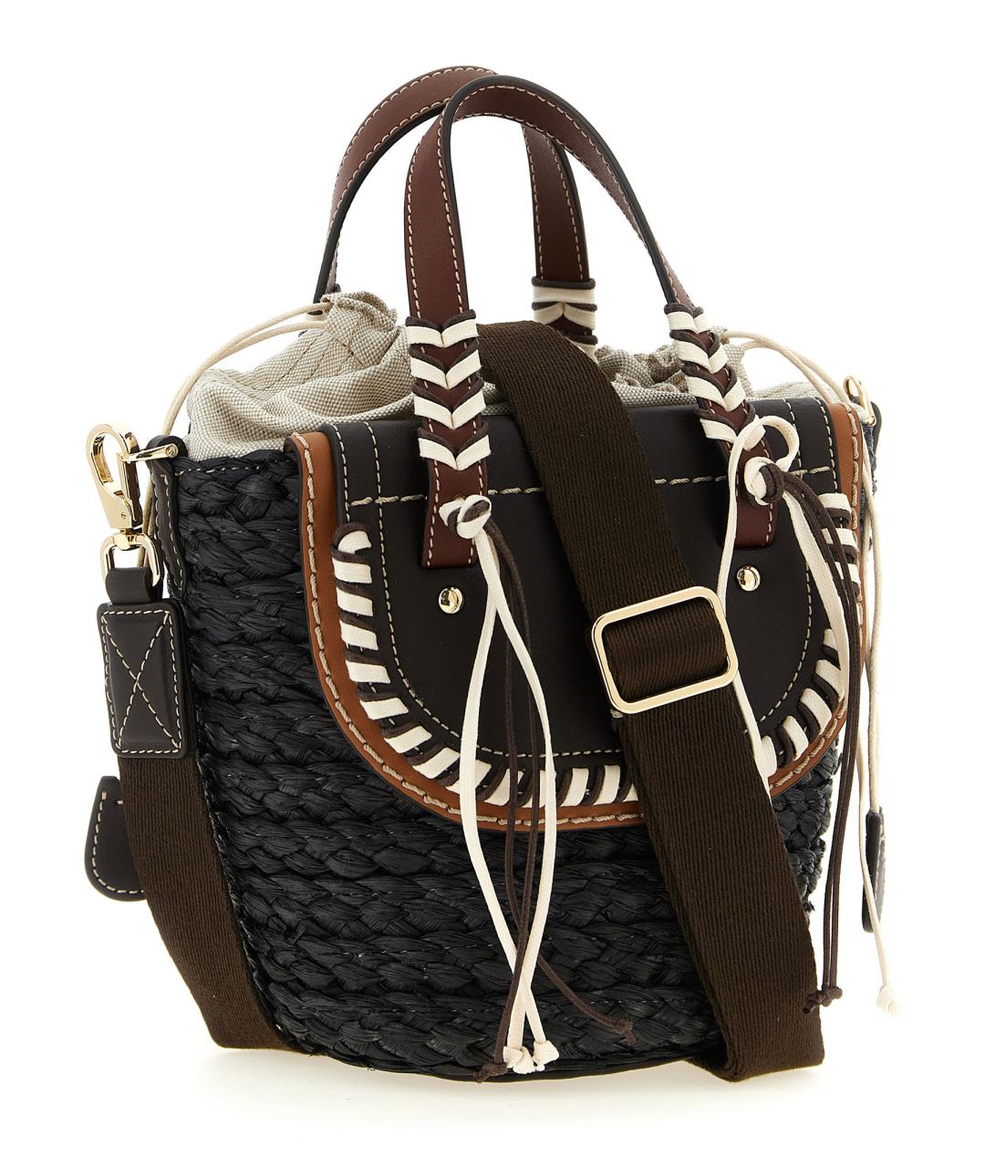 CUBA LAB Черная пелетеная сумка тоут, фото 2