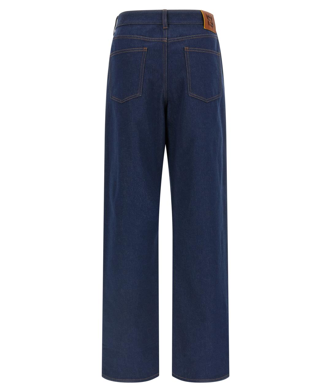 FENDI Синие хлопковые прямые джинсы, фото 2