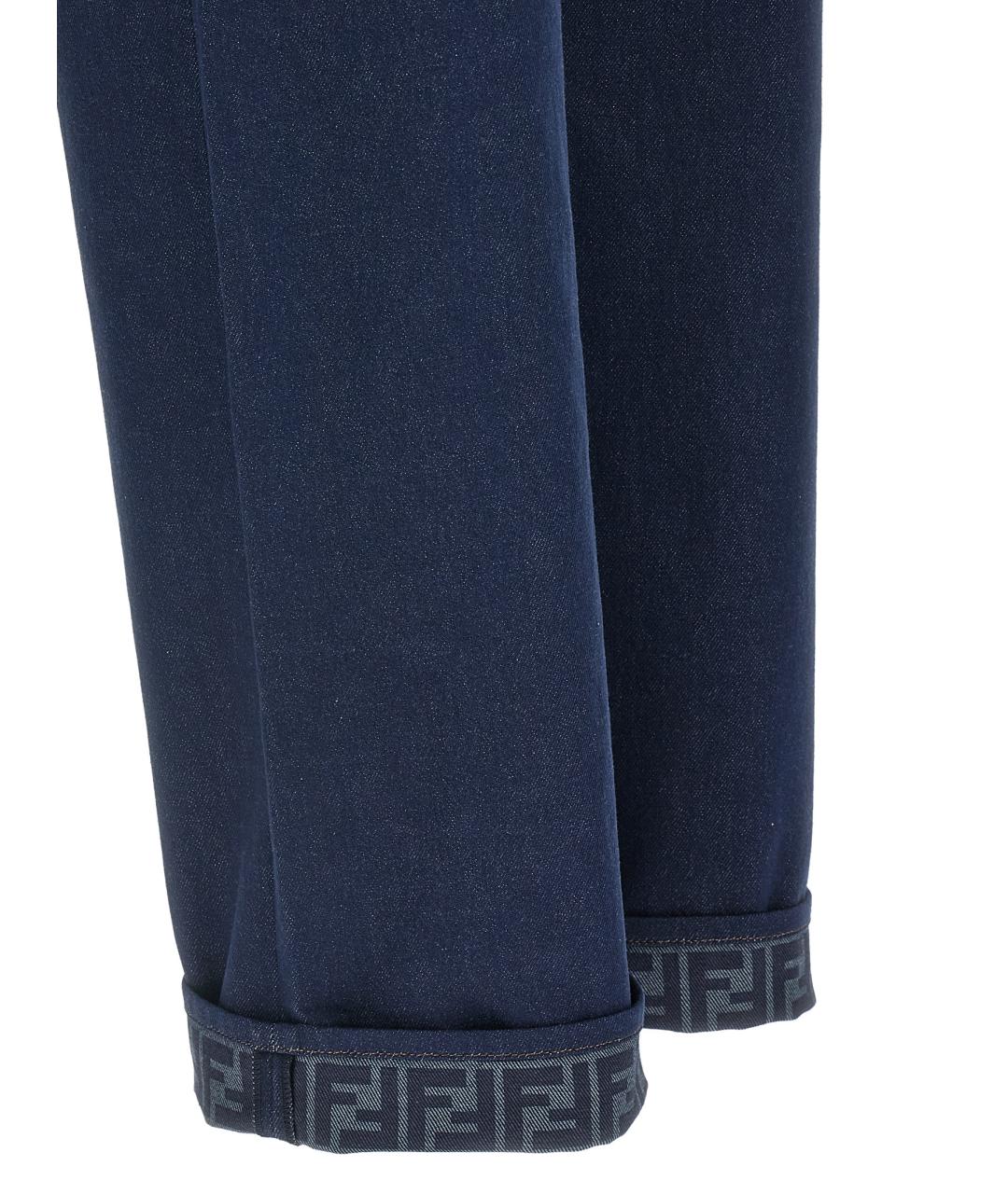 FENDI Синие хлопковые прямые джинсы, фото 5