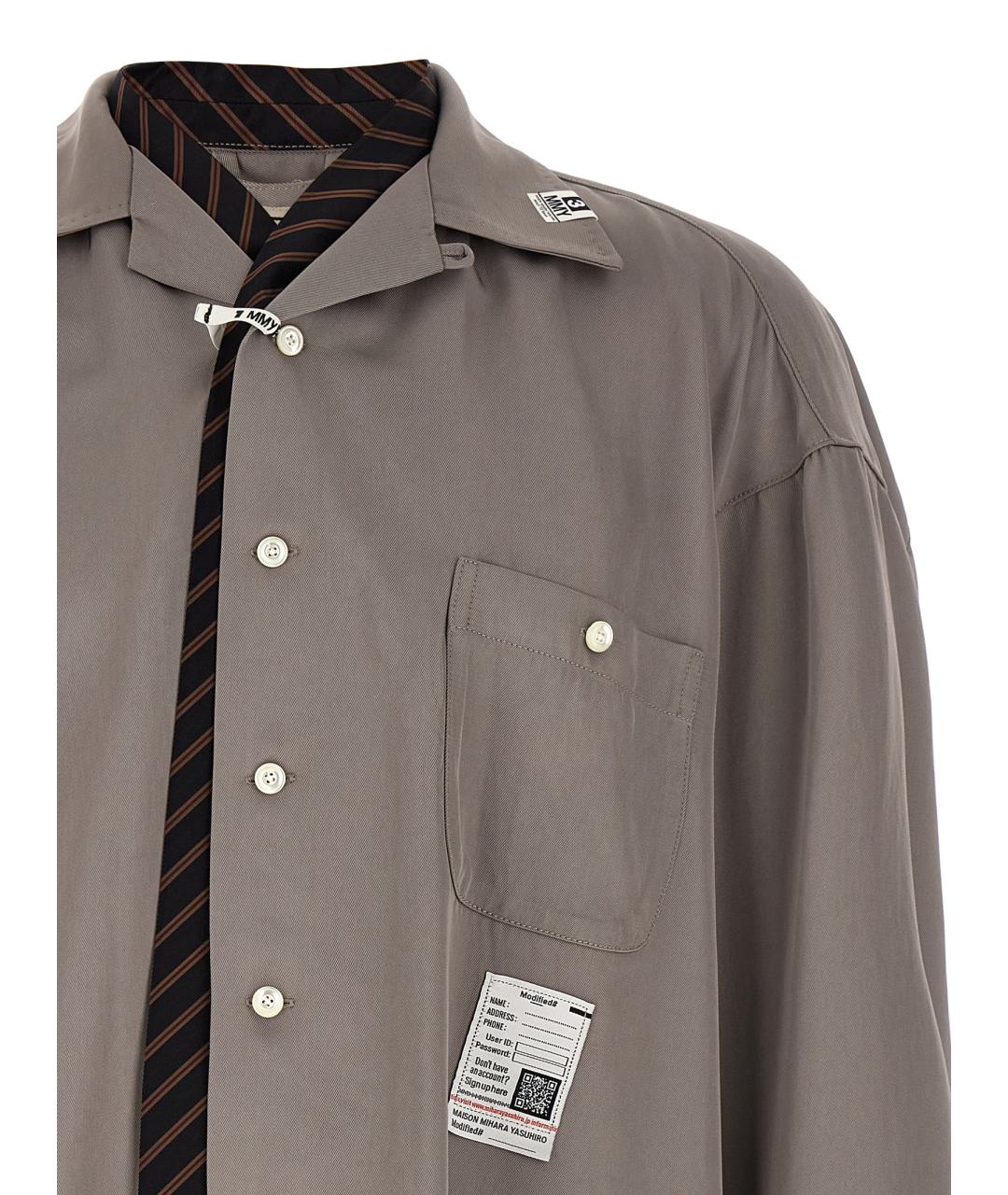 MAISON MIHARA YASUHIRO Серая кэжуал рубашка, фото 3