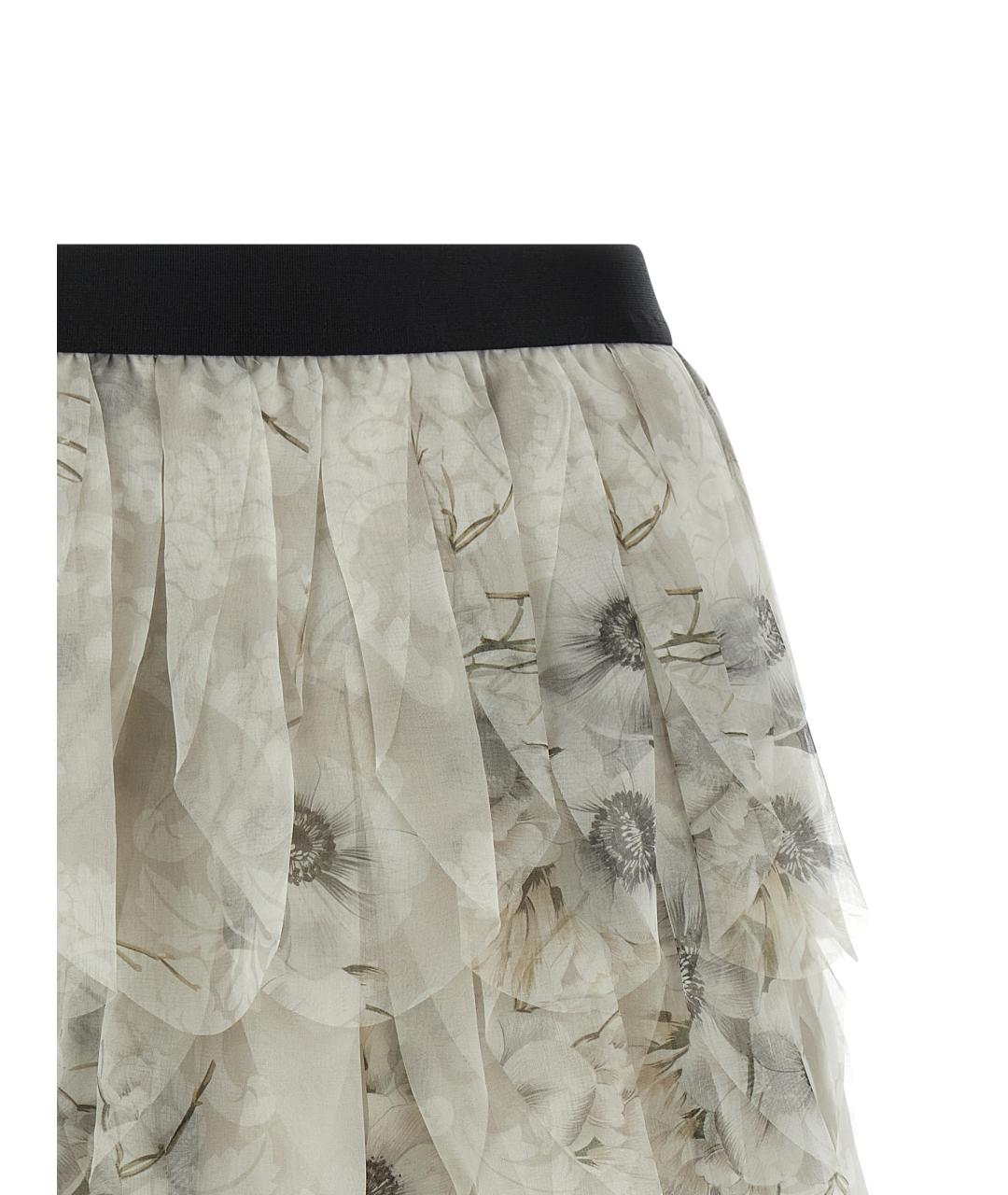 MAX MARA Серая шелковая юбка мини, фото 3