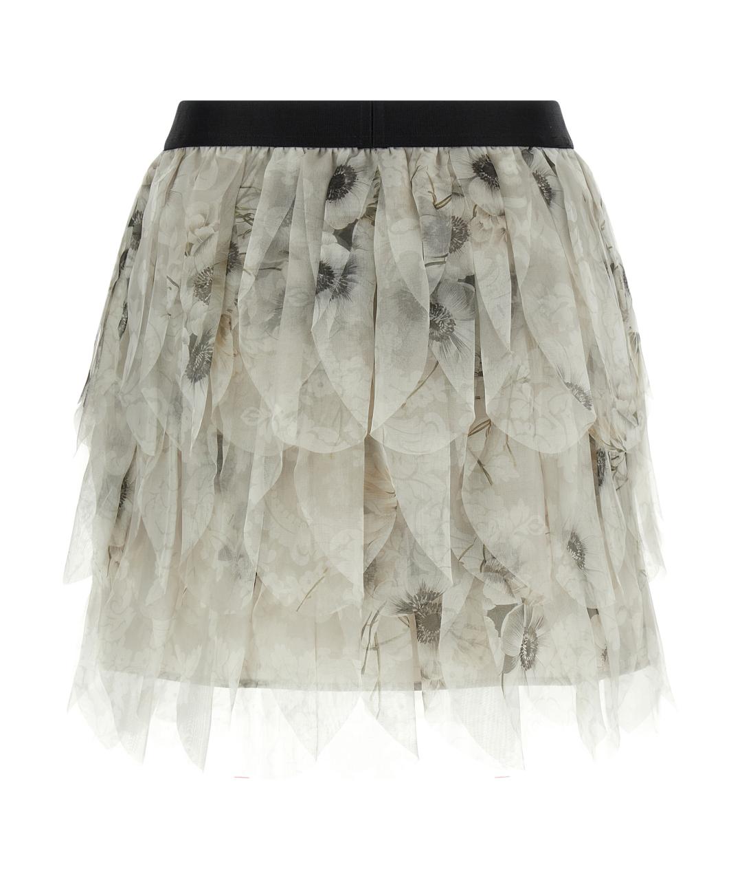 MAX MARA Серая шелковая юбка мини, фото 2