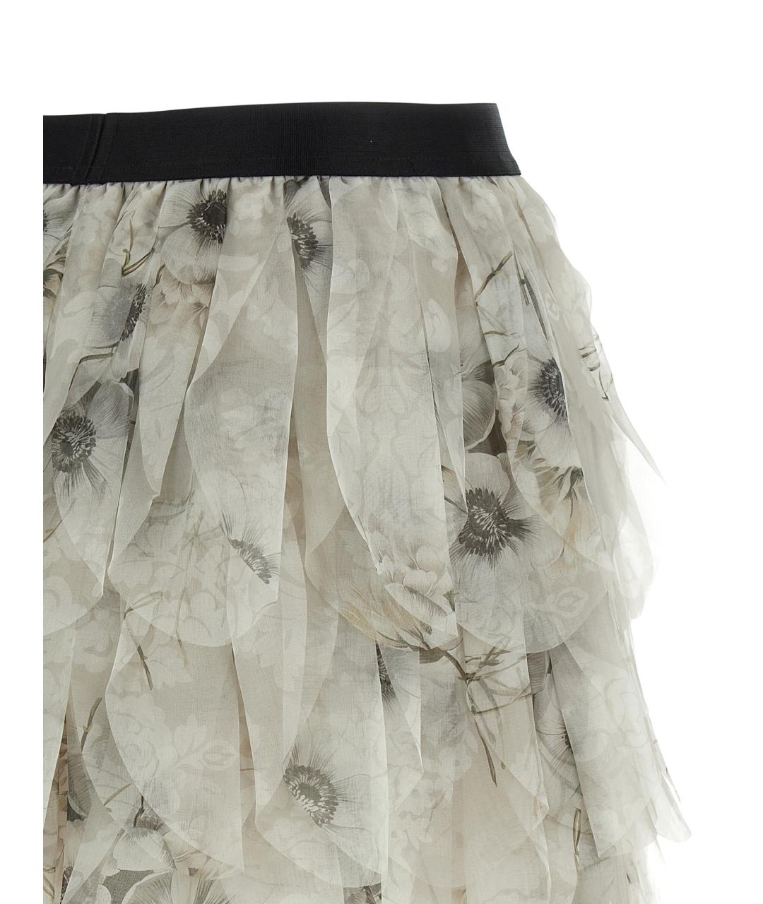 MAX MARA Серая шелковая юбка мини, фото 4