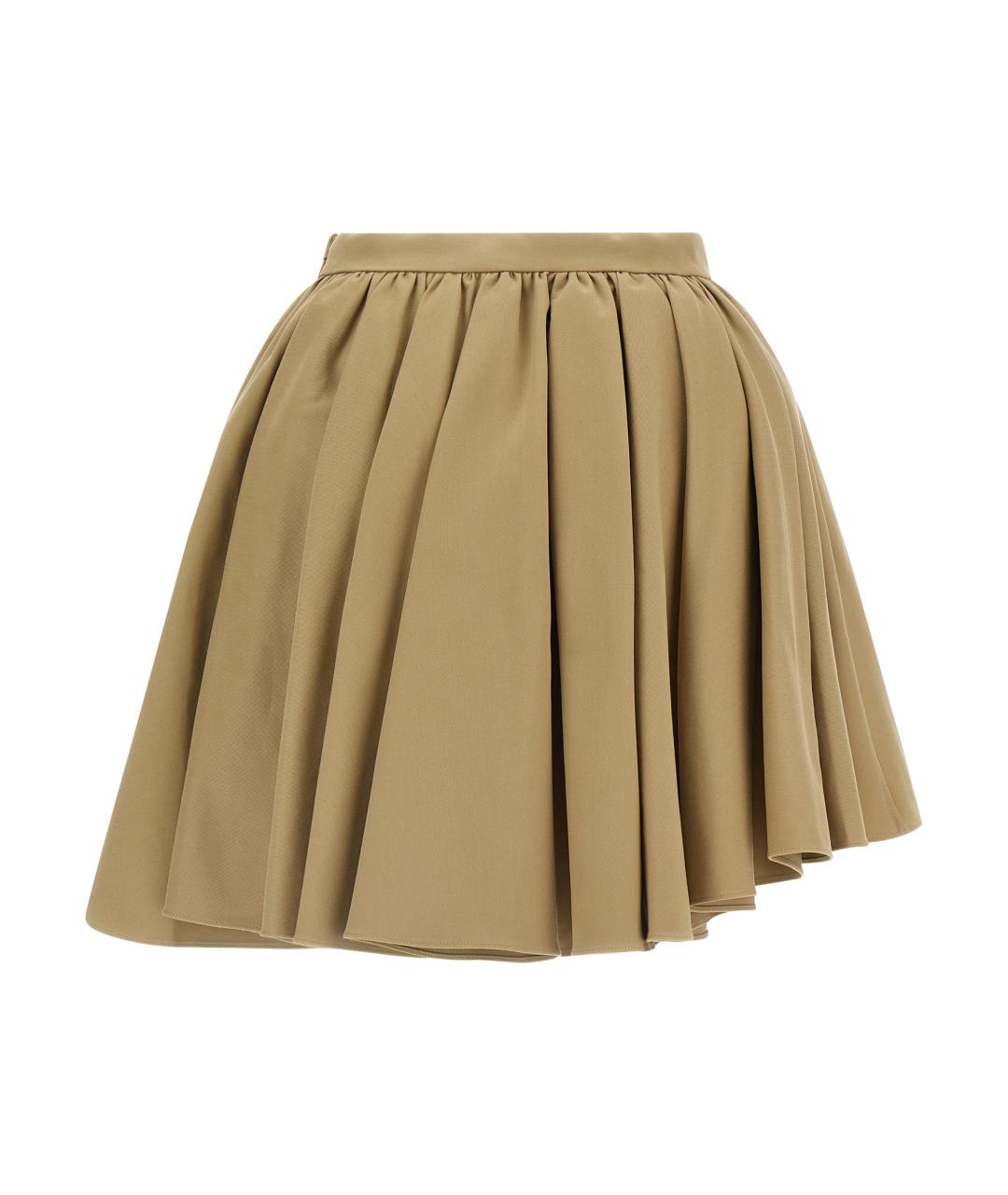 SELF-PORTRAIT Бежевая хлопковая юбка мини, фото 2