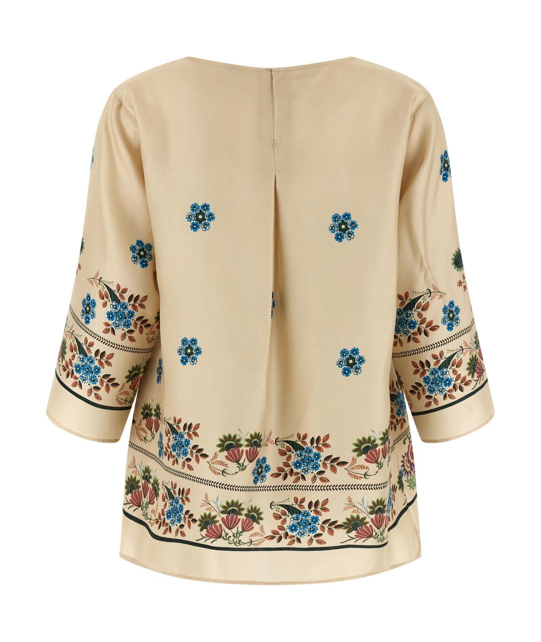 WEEKEND MAX MARA Бежевая шелковая блузы, фото 2