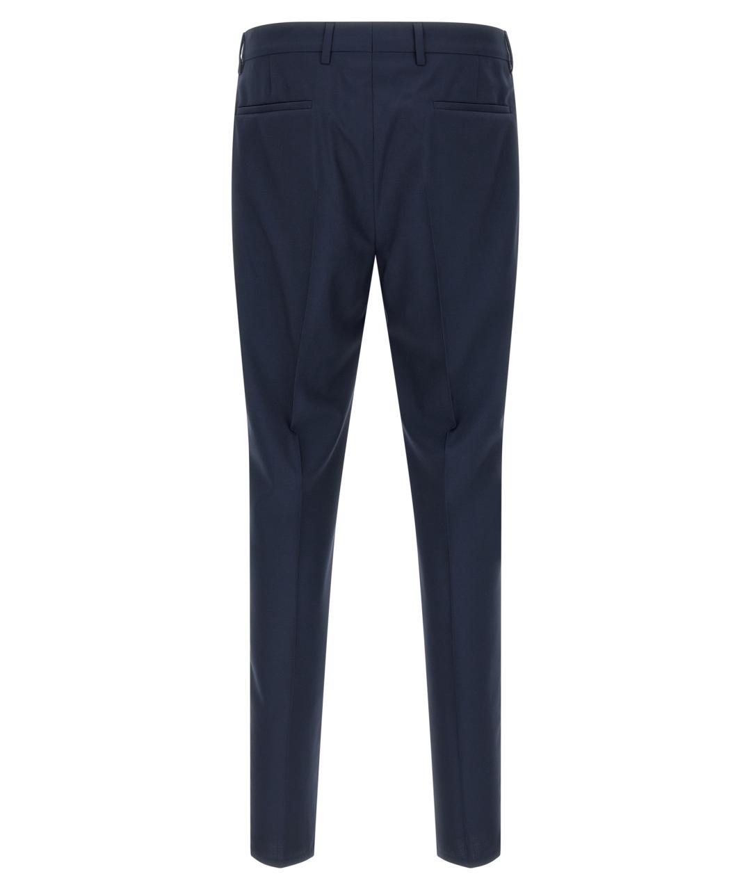 BRUNELLO CUCINELLI Синие шерстяные классические брюки, фото 2