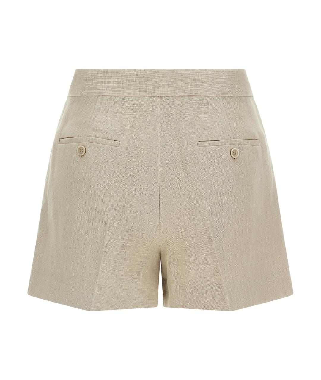 MAX MARA Бежевые льняные шорты, фото 2