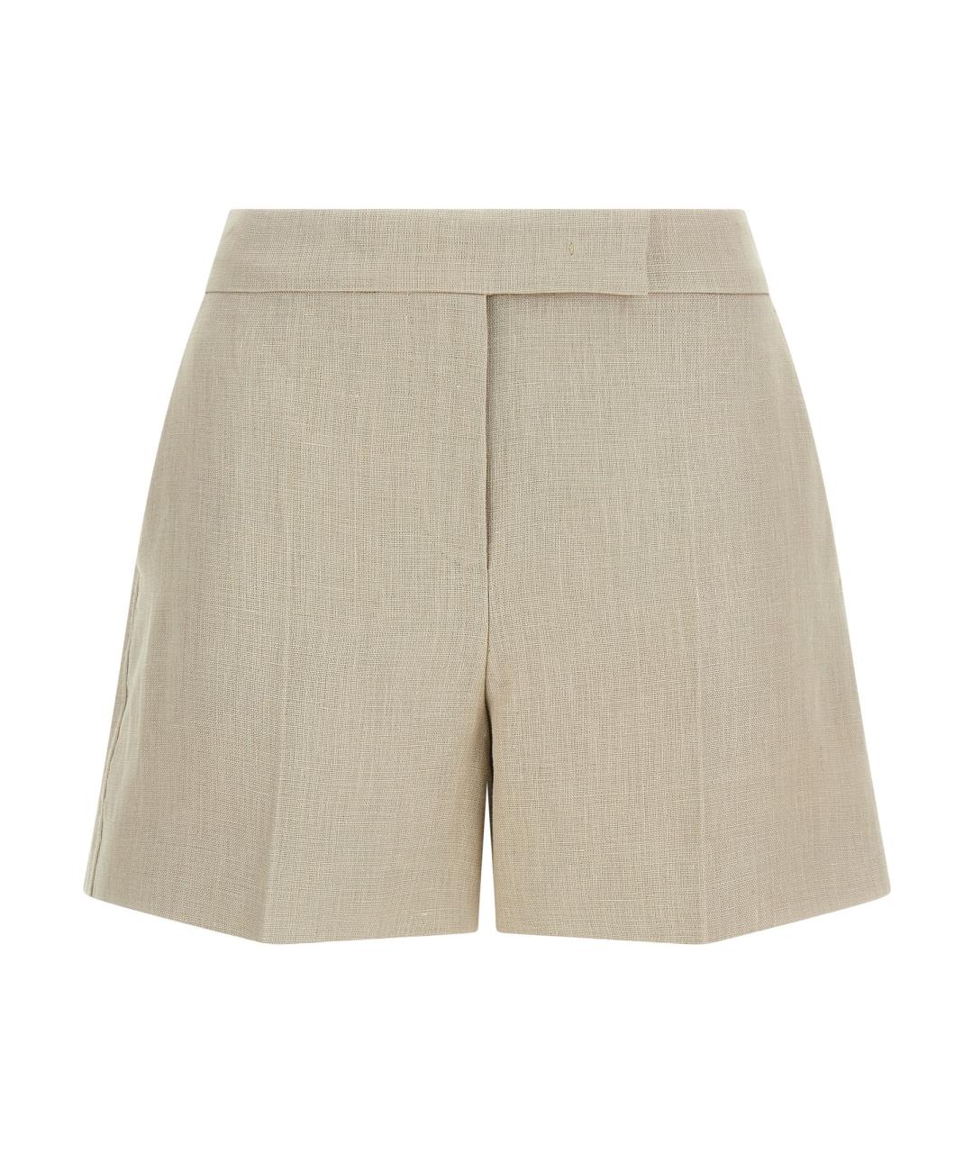 MAX MARA Бежевые льняные шорты, фото 1