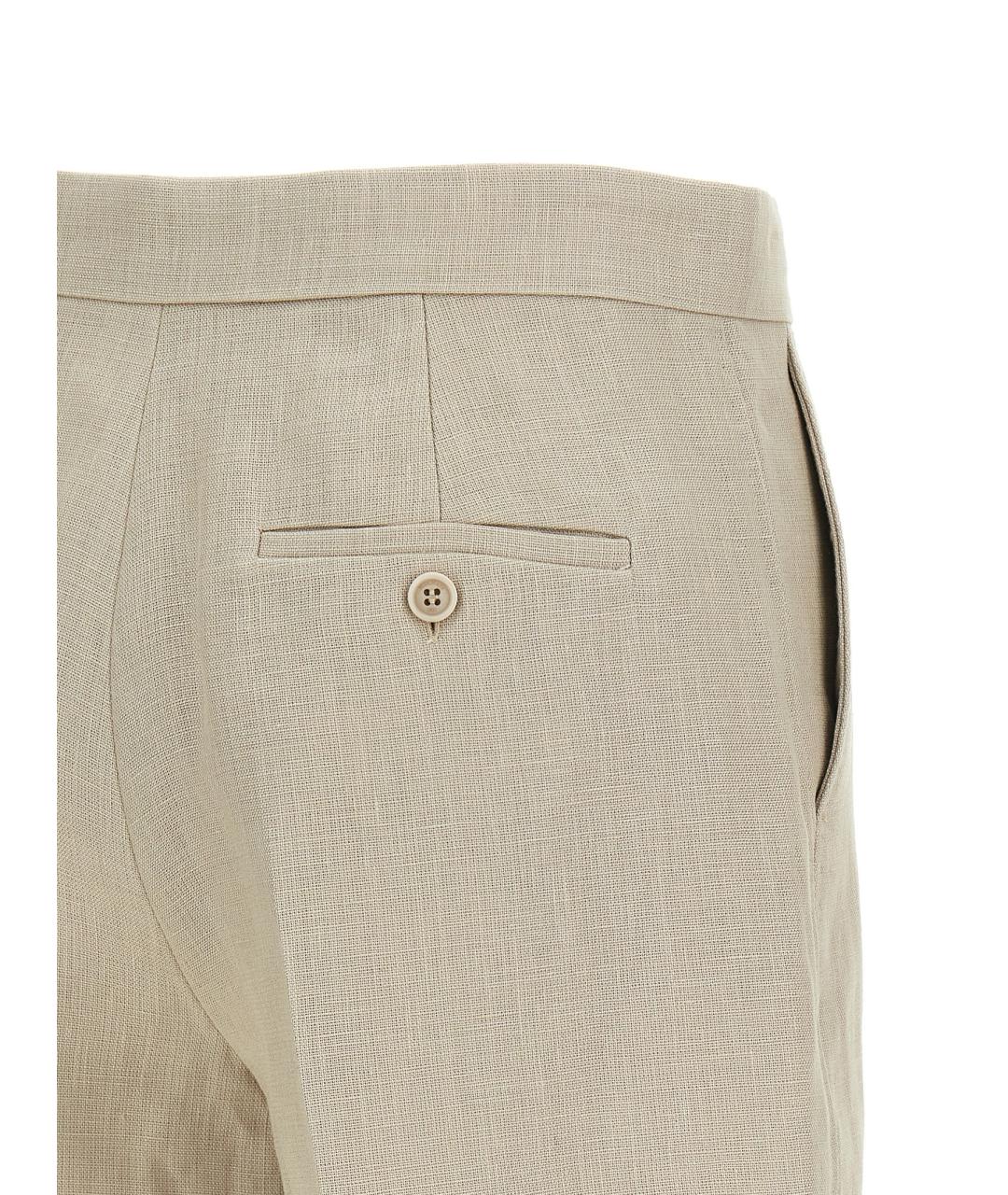 MAX MARA Бежевые льняные шорты, фото 4