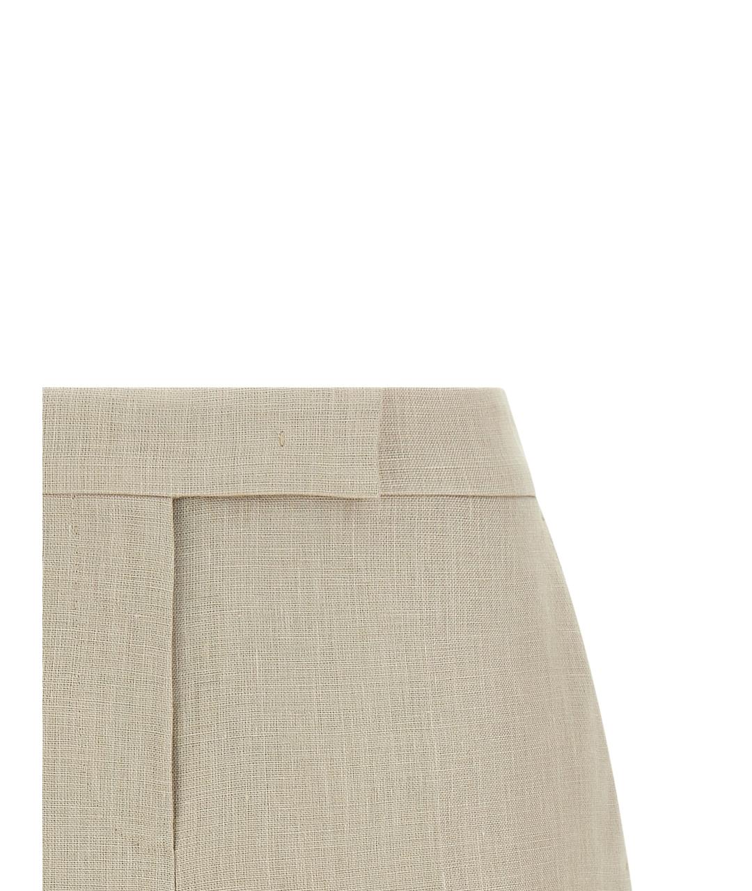 MAX MARA Бежевые льняные шорты, фото 3