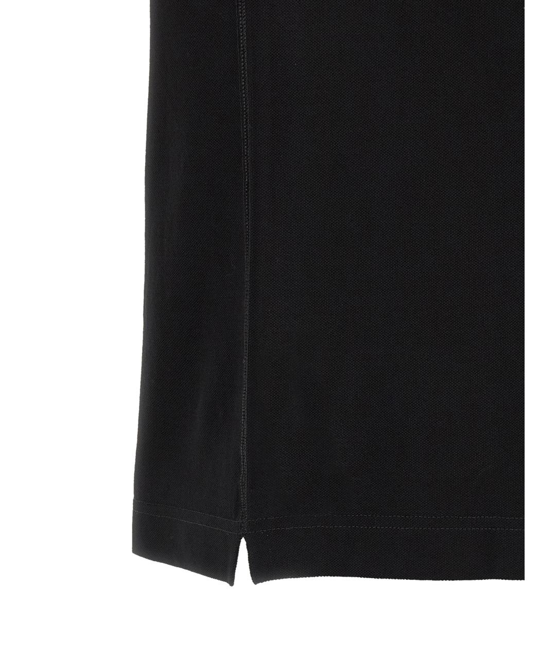 DOLCE&GABBANA Черное хлопковое поло с коротким рукавом, фото 4