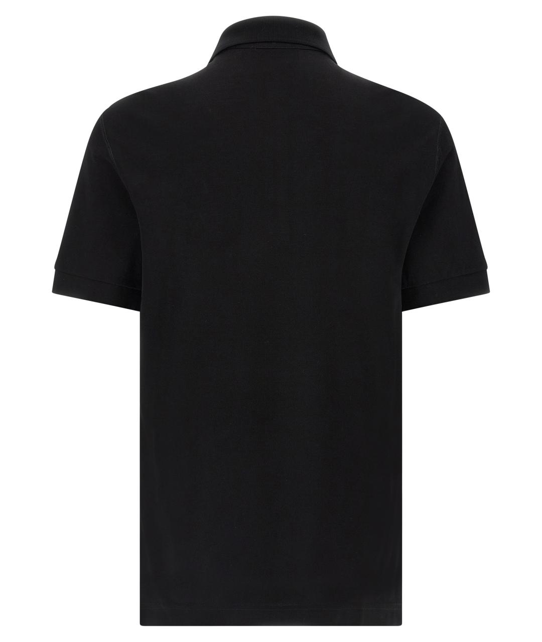 DOLCE&GABBANA Черное хлопковое поло с коротким рукавом, фото 2