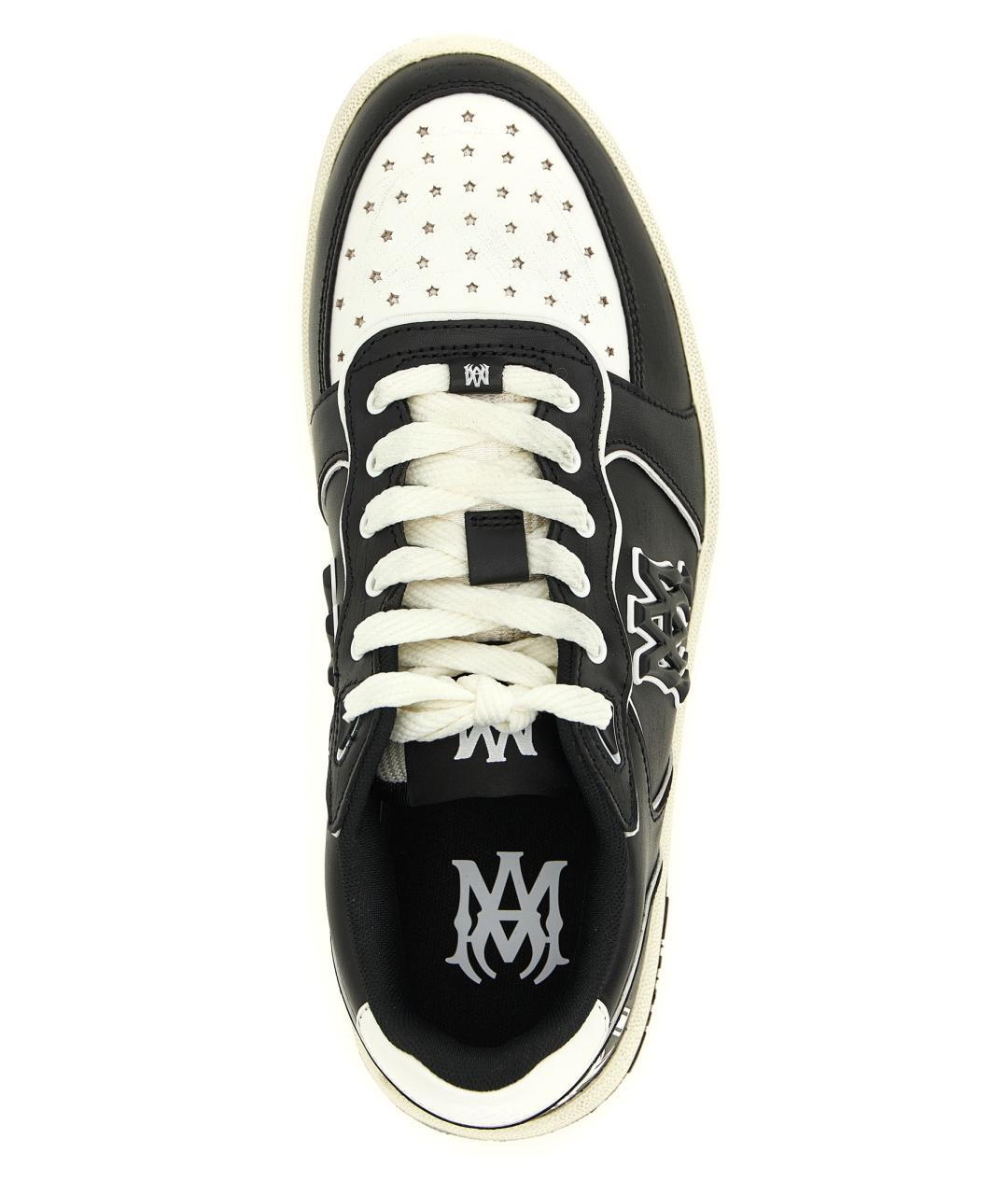 AMIRI Черные кожаные низкие кроссовки / кеды, фото 4