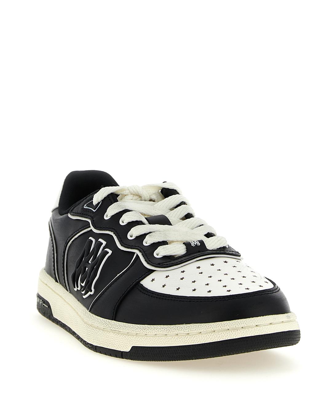 AMIRI Черные кожаные низкие кроссовки / кеды, фото 2