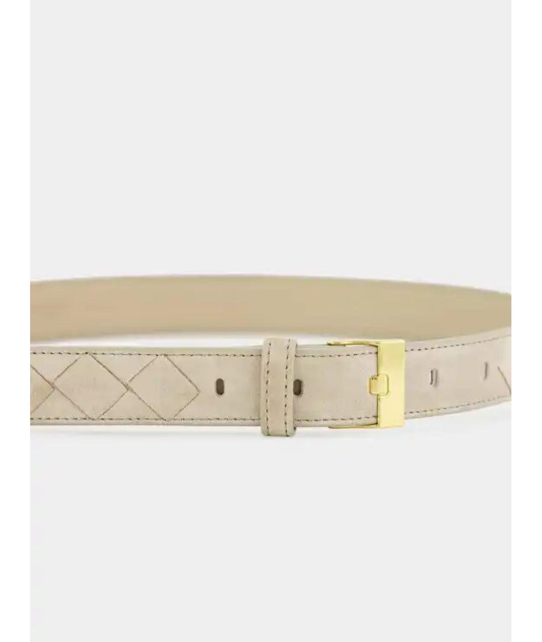 BOTTEGA VENETA Бежевый кожаный ремень, фото 2