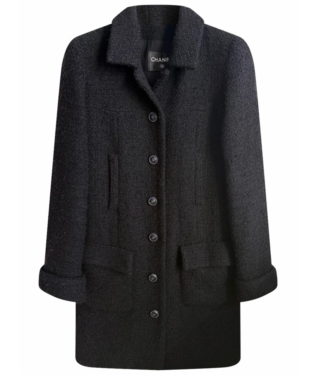CHANEL Черный шерстяной жакет/пиджак, фото 1