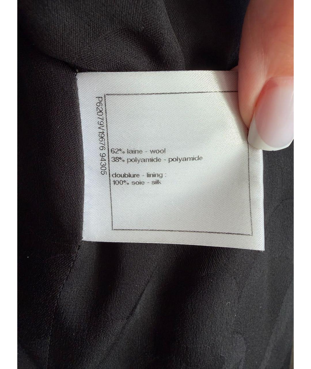 CHANEL Черный шерстяной жакет/пиджак, фото 6