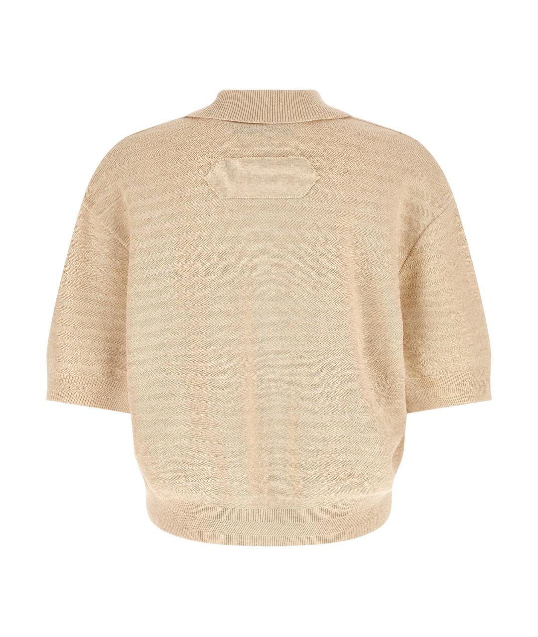 JACQUEMUS Бежевое хлопковое поло с коротким рукавом, фото 2